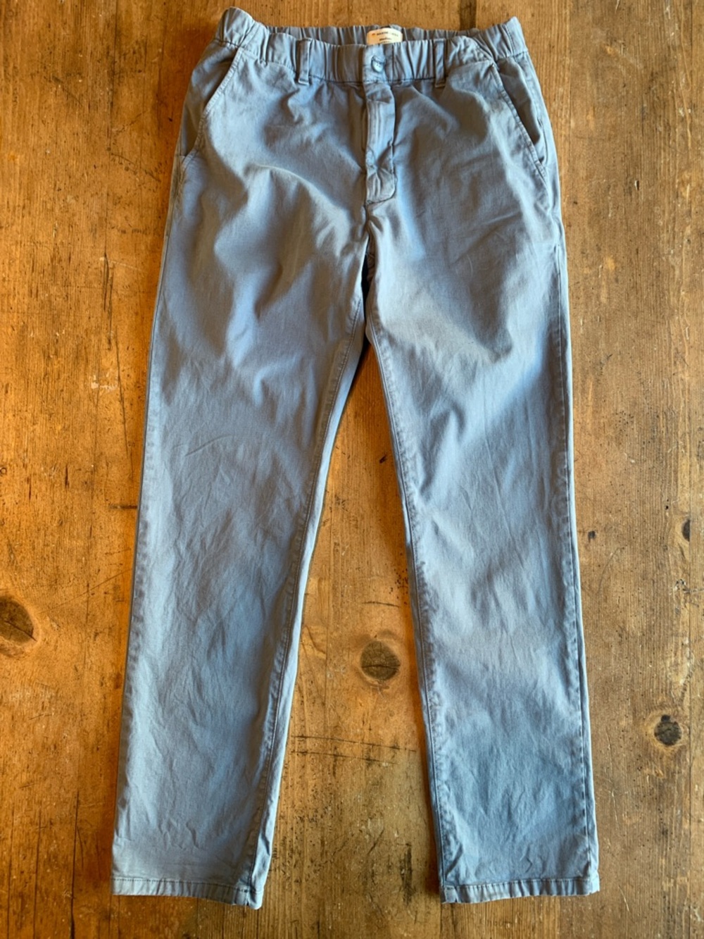 Marine Layer Organic Cotton Blue Elastic-Waist Chino Pants - Picture 4 of 16